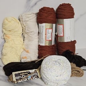 Yarn Collection - Cream, Brown, and Red
